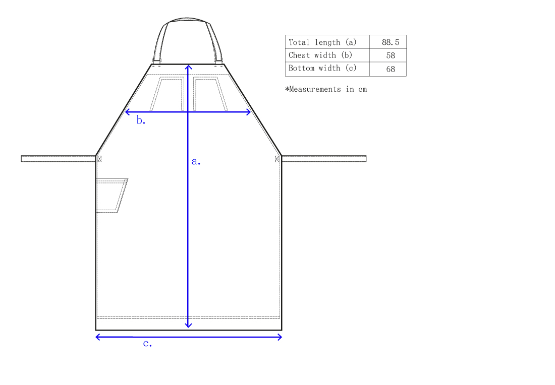 bastidaforwork measurments 2waysbib apron uniform workwear