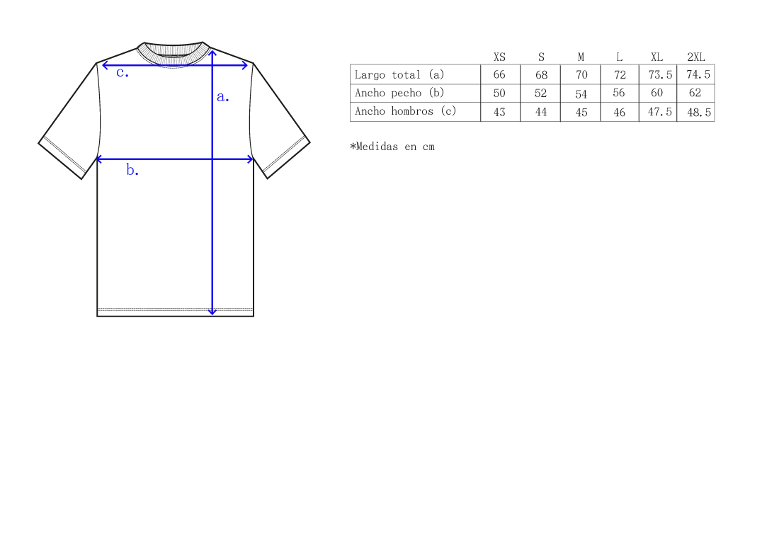 bastidaforwork measurments enashortsleeve tshirt uniform workwear 1