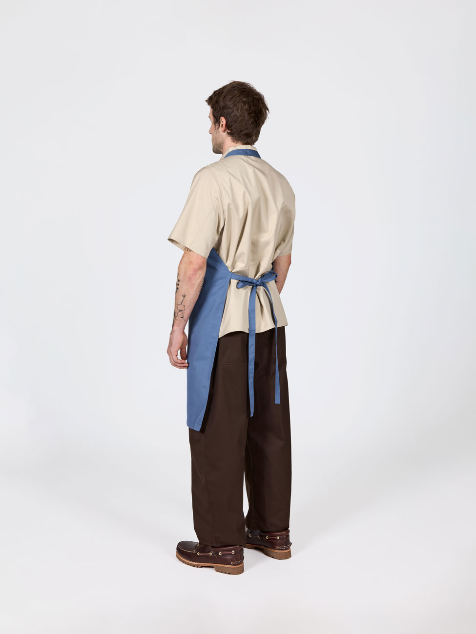 bastida for work workwear uniforme sustainable apron 2 ways stone blue C