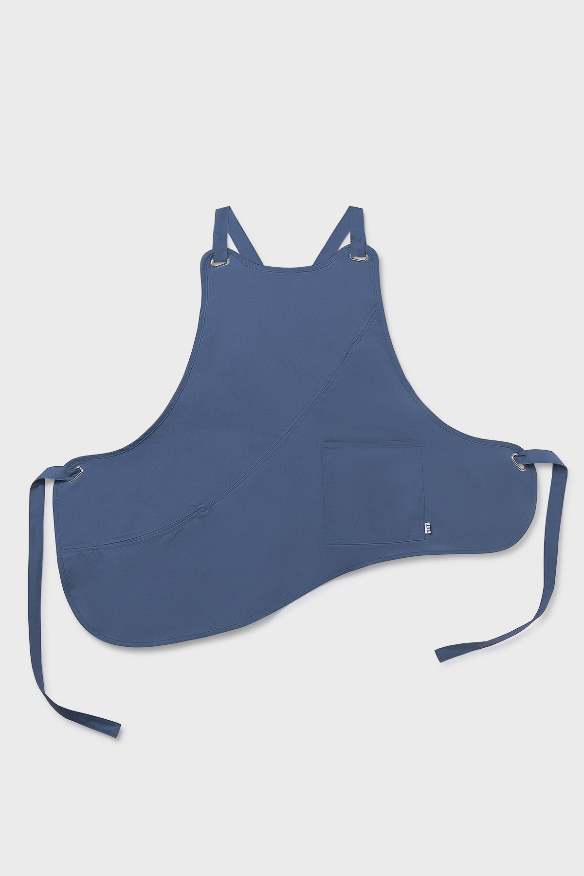 bastida for work workwear uniforme sustainable apron mori stone blue F
