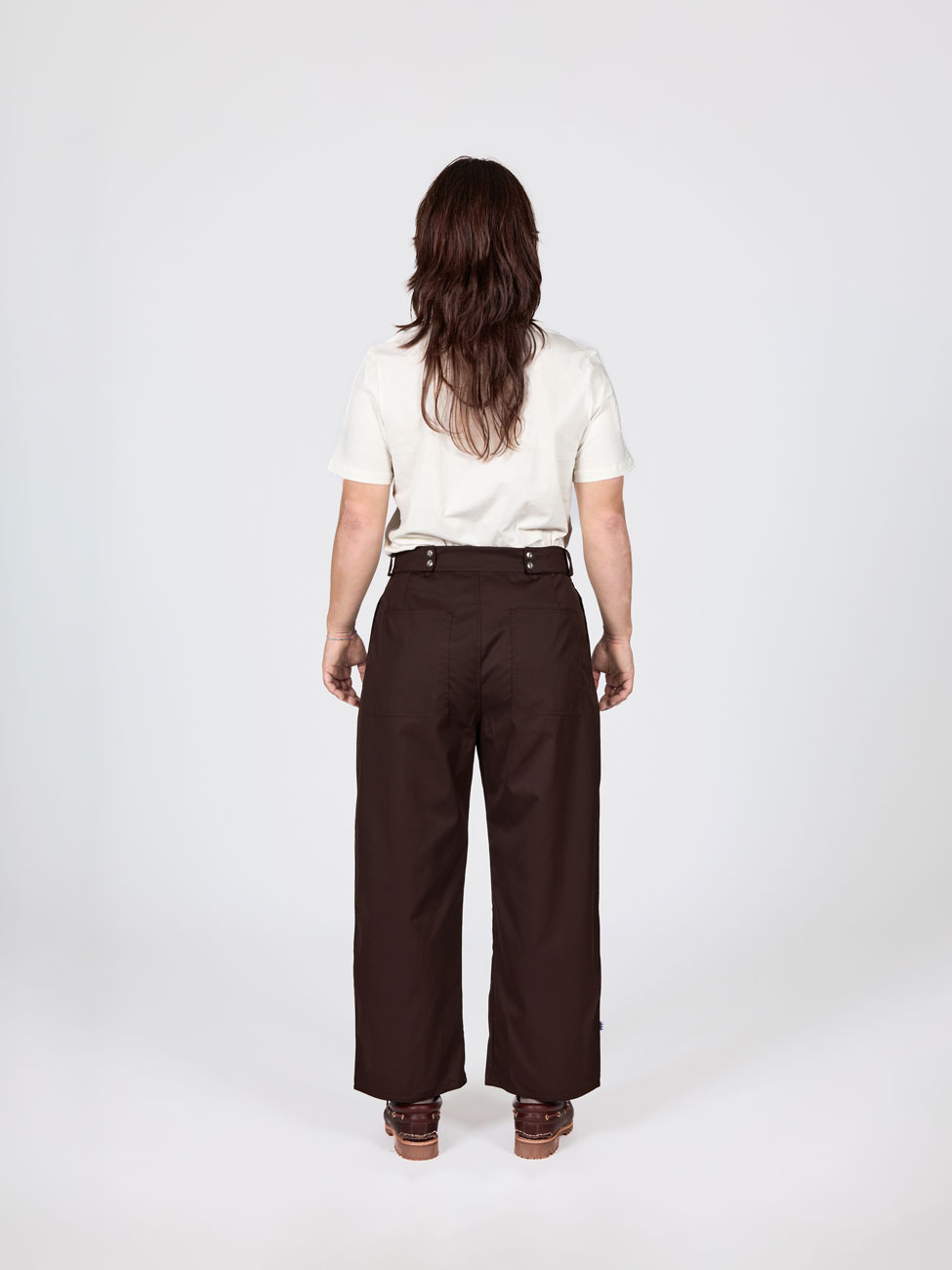 bastida for work workwear uniforme sustainable pant noto chocolate brown E