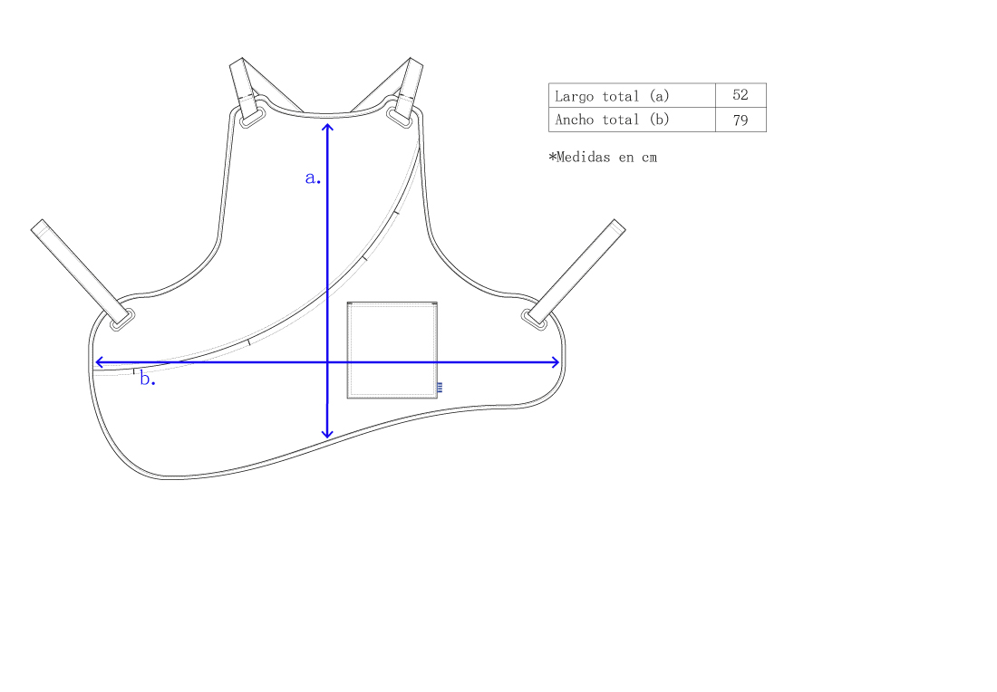 bastidaforwork measurments mori apron uniform workwear